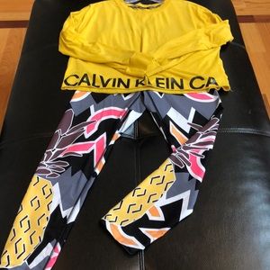 Calvin Klein athletic crop top and leggings.